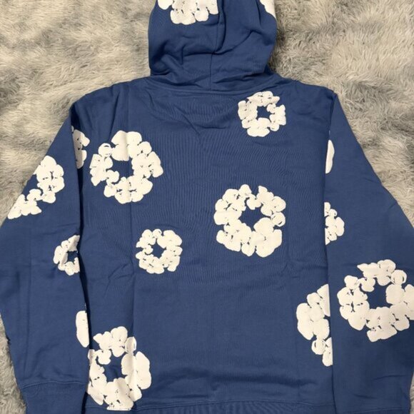 Denim Tears The Cotton Wreath Blue Pullover Hoodie Men’s Size Large - Picture 3 of 3